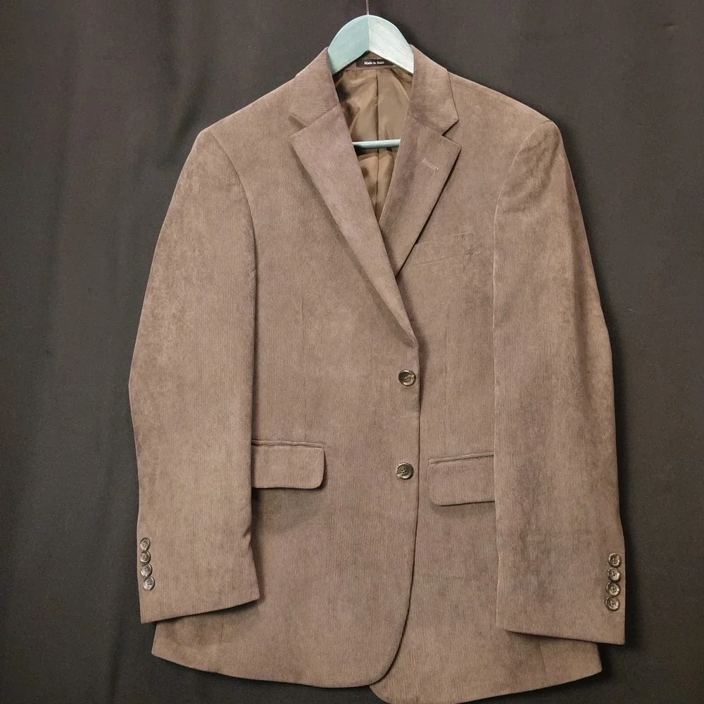 Pronto Uomo Mens 38S Brown Corduroy Blazer Two Button Sport Coat Jacket